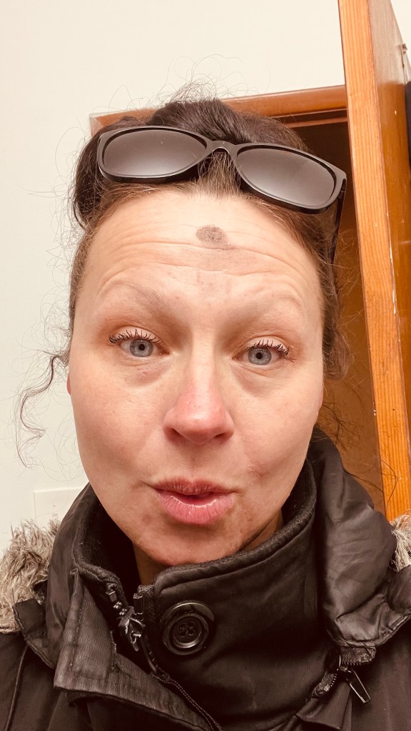 ash wednesday pic selfie from back on March 5 2025 jennifer joy brenley nyhof